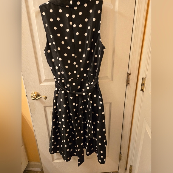 Jessica Howard Black and White Polka Dot Midi Dress - Picture 2 of 4